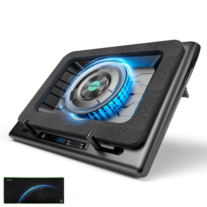 llano V13 Gaming Laptop Cooler, Laptop Cooling Pad Stand with 5.5inch External Cooling Fan, Fast Cooling Computer Laptop 15.6-21in, Adjustable Speed, Touch Control, 3-Port USB A, A Mouse Pad Included