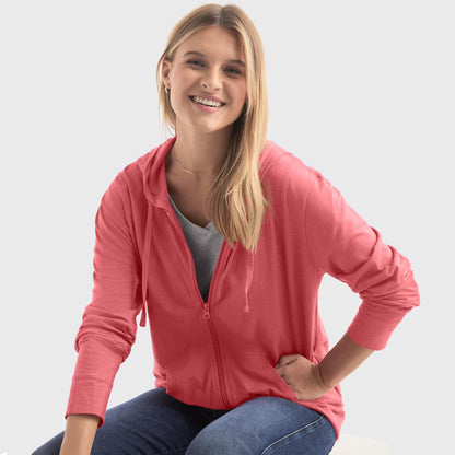 Hanes womens Slub Jersey fashion hoodies, Briny Pink, X-Large US