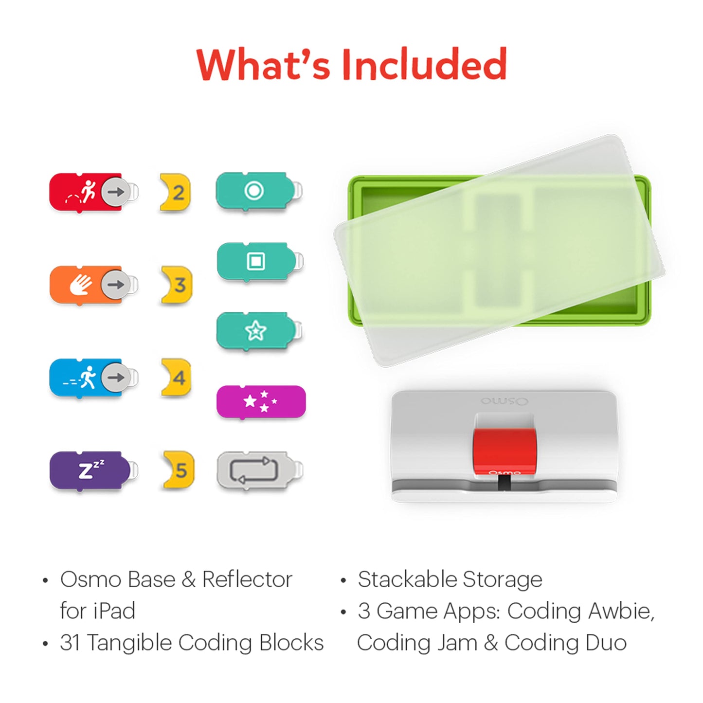 Osmo - Coding Starter Kit for iPhone & iPad-3 Educational Learning Games-Ages 5-10+ Learn to Code, Basics Puzzles-STEM Toy-Logic, Fundamentals(Osmo iPad/iPhone Base Included)