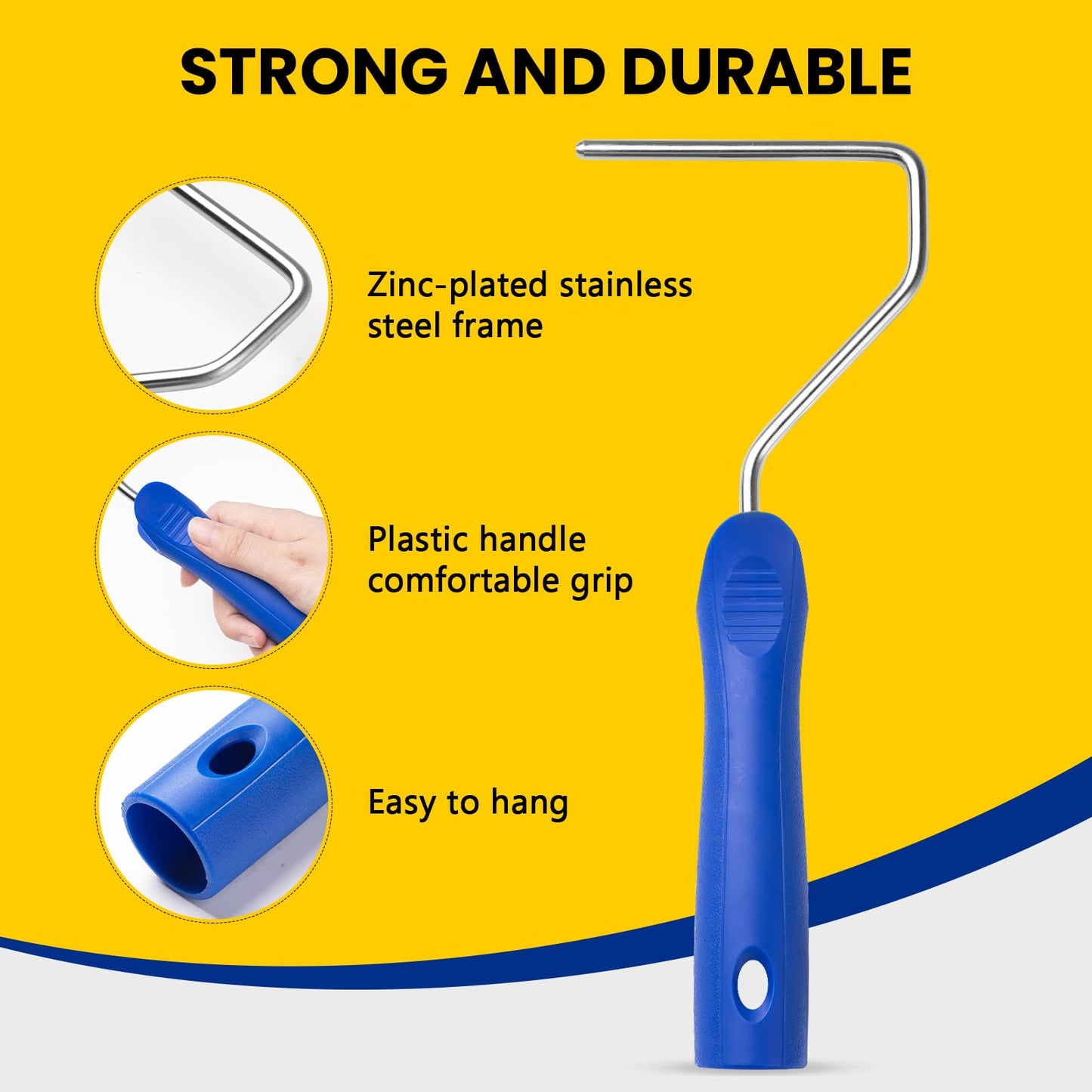 Mister Rui Foam Paint Roller, 4 inch Paint Roller 8 Pack, Small Paint Roller, High Density Foam Paint Roller Tray and Liner Set, Sponge Rollers for Painting and Staining