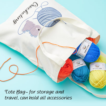 INSCRAFT Crochet Kit for Beginners Adults, 30 Acrylic Yarn Skeins 1650 Yards Yarn, 105 PCS Crochet Kit with Hooks Yarn Set,includes Canvas Tote Bag, Ideal Starter Pack for Kids Professionals