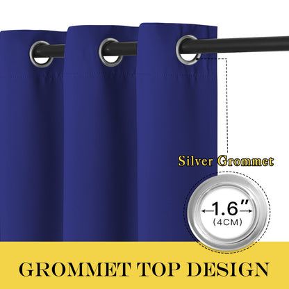 NICETOWN Navy Blue Room Darkening Curtains 108 inch Length - Grommet Thermal Blackout Window Treatments Sound Proof Room Divider Drapes for Bedroom/Living Room (2 Panels, W80 x L108)