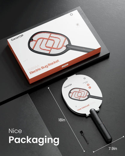 GAIATOP Electric Fly Swatter, 3800V Battery Powered Handheld Fly Zapper, 3-Layer Protection Grid Bug Zapper Racket for Home Bedroom Kitchen Office Backyard Patio Indoor Outdoor