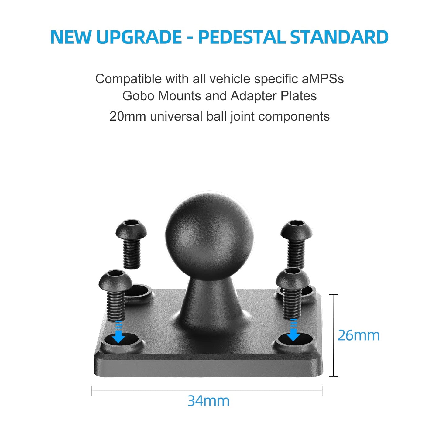 OHLPRO Heavy Duty Drill Base Tablet Holder Car Mount Dashboard for iPad/iPad mini Samsung Galaxy (All 7" - 11.5") Tablets, ipad Mount for Desks,Cars, Great for Wall, Truck, Commercial Vehicles Dash