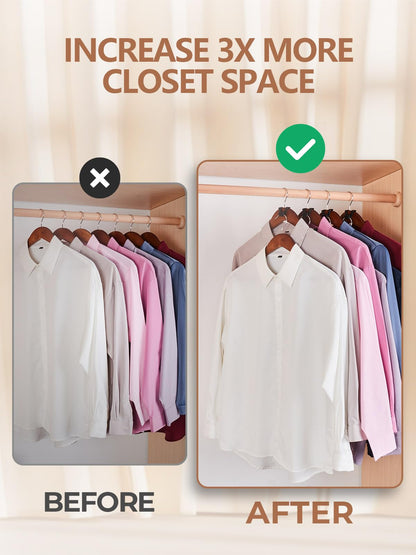 HOUSE DAY Space Saving Hanger Hooks 60 Pack, Black Clothes Hanger Connector Hooks, Heavy Duty Hanger Hooks Space Saver, Premium College Dorm Room Essentials, Good Closet Organizers and Storage