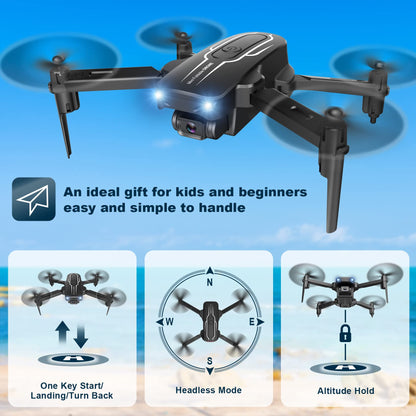 Mini Drone with Camera for Adults Youth - 1080P HD FPV Camera Drones with 90° Adjustable Lens, Gestures Selfie, One Key Start, 360° Flips, Toys Gifts RC Quadcopter for Boys Girls with 2 Batteries