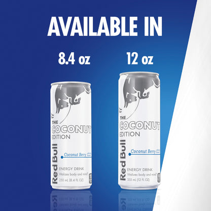 Red Bull Coconut Edition Energy Drink, Coconut Berry, with 80mg Caffeine plus Taurine & B Vitamins, 8.4 Fl Oz, Pack of 24 Cans