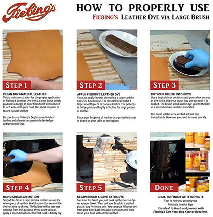 Fiebing's Leather Dye (4 Fl Oz, Turquoise) - Alcohol-Based, Penetrating, Permanent Dye for Shoes, Boots, Belts, Bags, Furniture - Includes Wool Dauber Applicator - Recolor & Restore Leathercraft