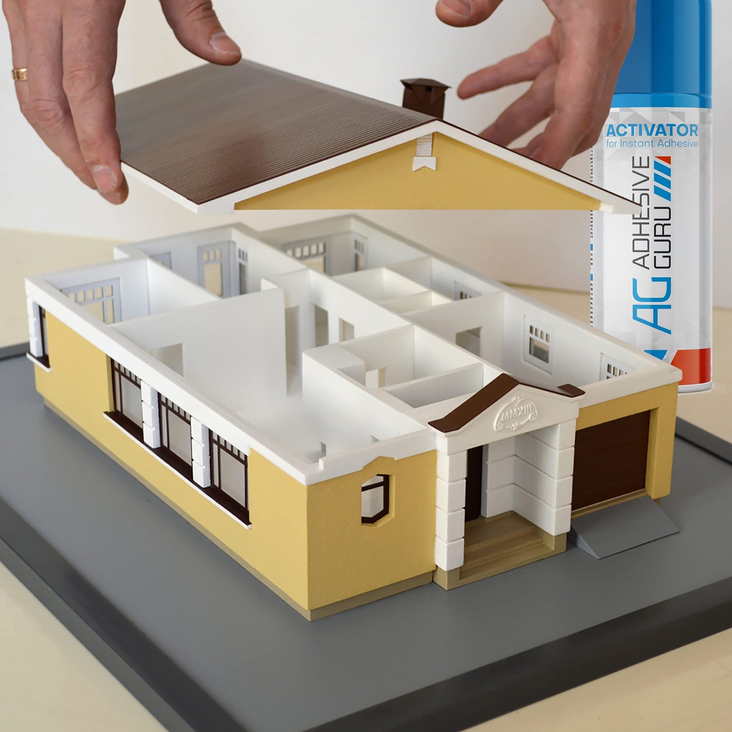 Adhesive Guru CA Glue with Activator Woodworking (2 x 0.9 oz - 2 x 3.38 fl oz) Ca Glue for Woodworking, Cyanoacrylate Glue and Activator (2 Pack)