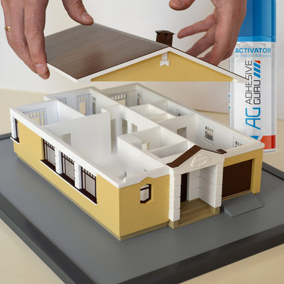 Adhesive Guru CA Glue with Activator Woodworking (2 x 0.9 oz - 2 x 3.38 fl oz) Ca Glue for Woodworking, Cyanoacrylate Glue and Activator (2 Pack)