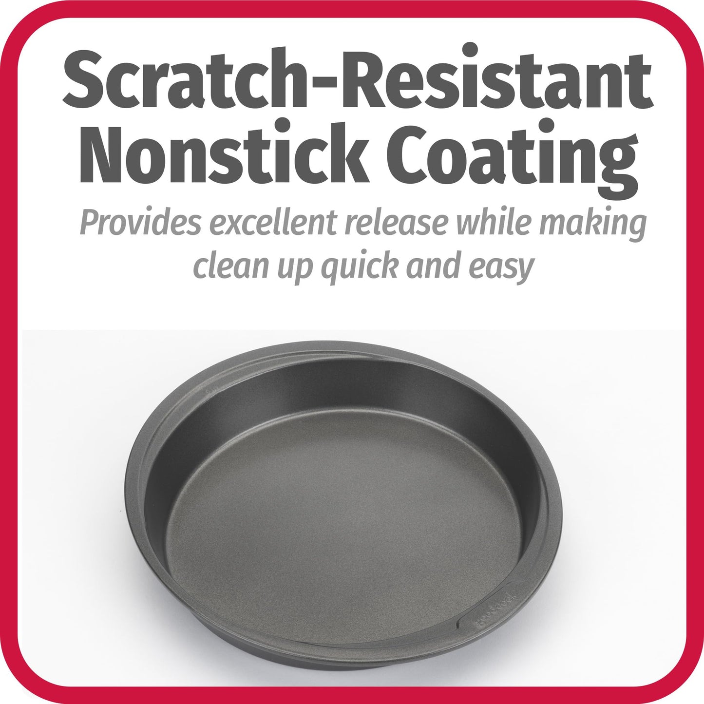 GoodCook Everyday Nonstick Steel Round Cake Pan, 9", Gray