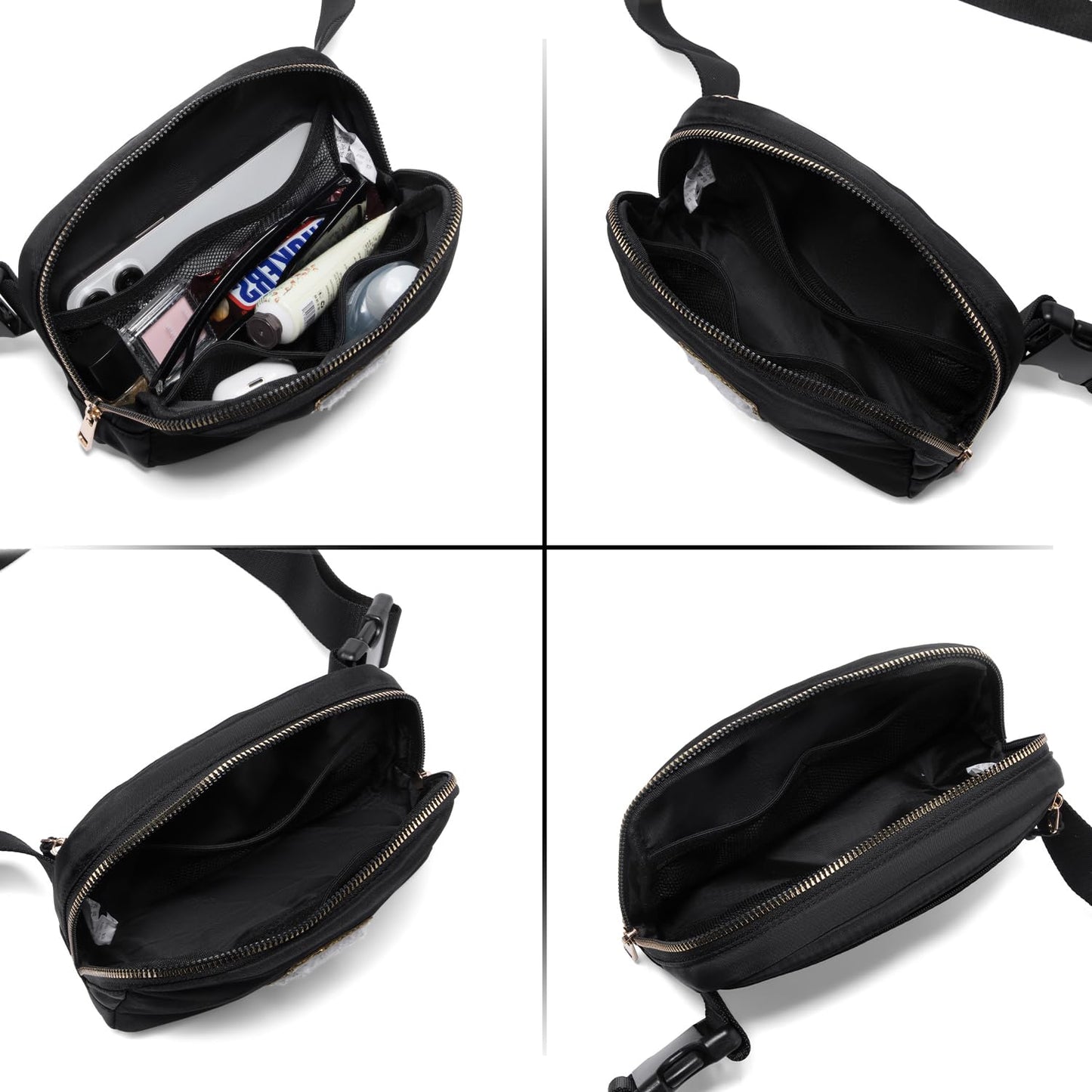 Gitus Birthday Gifts for 8 9 10 11 12 13 Year Old Girls Personalized Fanny Pack Crossbody Bags with Initial Letter Patch Belt Bag for Teen Girls Cute Trendy Stuff Travel Essentials (Black-A)