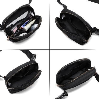 Gitus Birthday Gifts for 8 9 10 11 12 13 Year Old Girls Personalized Fanny Pack Crossbody Bags with Initial Letter Patch Belt Bag for Teen Girls Cute Trendy Stuff Travel Essentials (Black-A)