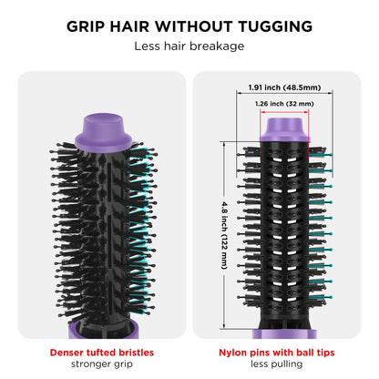 Hot Air Brush, Aima Beauty Salon One-Step Hair Dryer and Volumizer, 4-in-1 Hair Dryer Brush, Hair Styling Tools, Purple-Round