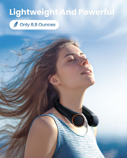 Gaiatop Portable Neck Fan Rechargeable, Hands-Free 360° Cooling, 17hrs Runtime, Battery Powered Personal Wearable Fan, Summer Outdoor Travel Essentials, Birthday Gifts for Men Women Teens, Navy Blue