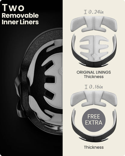 OutdoorMaster Skateboard Cycling Helmet - Two Removable Liners Ventilation Multi-Sport Scooter Roller Skate Inline Skating for Kids, Youth & Adults - XL - Black