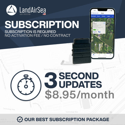 LandAirSea Sync GPS Tracker - 8.95 per month. Full Global Coverage. 4G LTE Real-Time Tracking for Vehicle, Asset, Fleet, and Elderly.