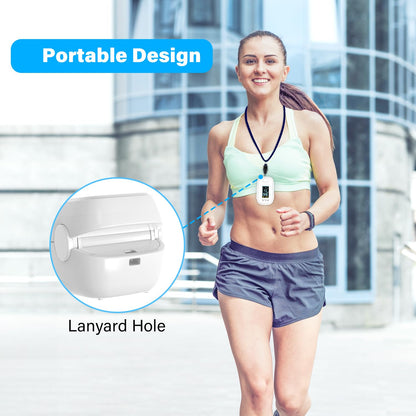 Pulse Oximeter with Fingertip Oxygen Meter : AILE Compact Fingertip Pulse Oximeter - Blood Oxygen/Heart Rate Monitor - 4 Color Screen Display - Including 2AAA Batteries for Athletic & Home (White)