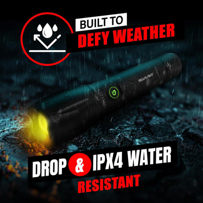 GearLight S1000 LED Tactical Flashlight - High Lumens, USB-C Fast Charging, Dual-Button, IPX4 Water-Resistant, Pocket-Sized for Camping & Emergencies with Batteries - 2 Pack, (Rechargeable)