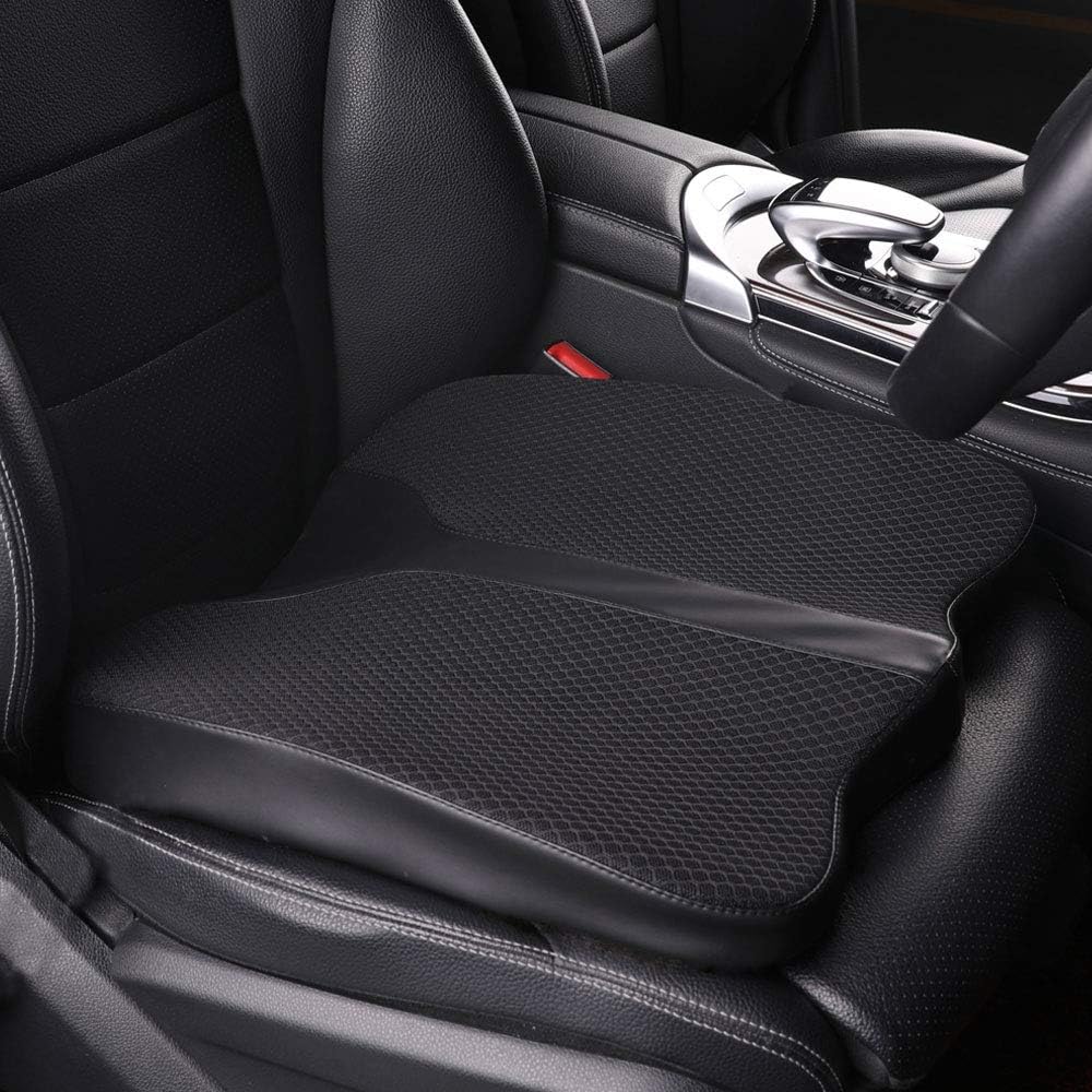 LARROUS Car Seat Cushion - Comfort Memory Foam Seat Cushion for Car Seat Driver, Tailbone (Coccyx) Pain Relief, Car Seat Cushions for Driving (Black)