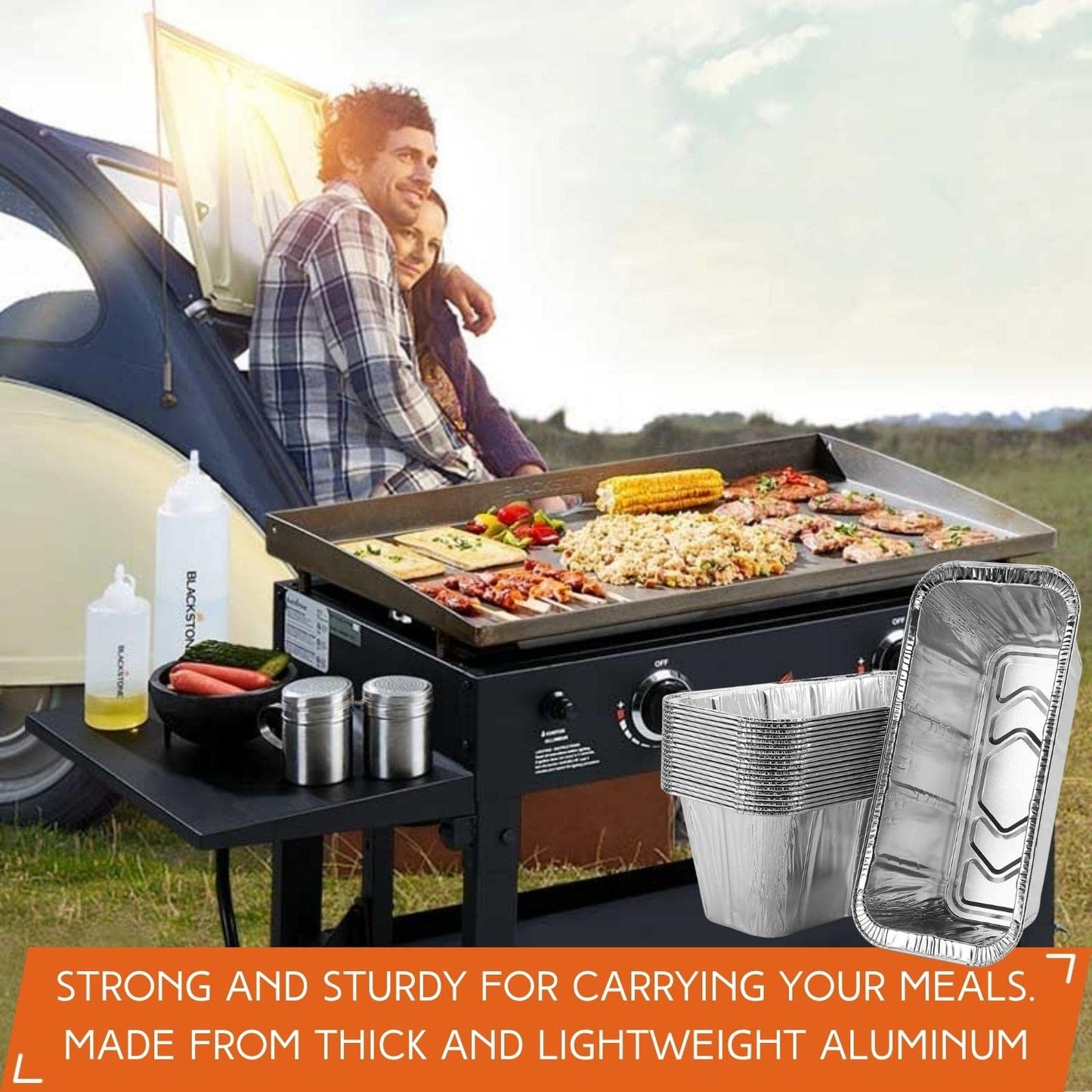 30-Pack Blackstone Griddle Accessories Drip Pan Liners, Aluminum Foil Pan Disposable for 17" 22" 28" 36" Blackstone Griddle Drip Tray Holder Grill Rear Grease Catcher Cup Liners