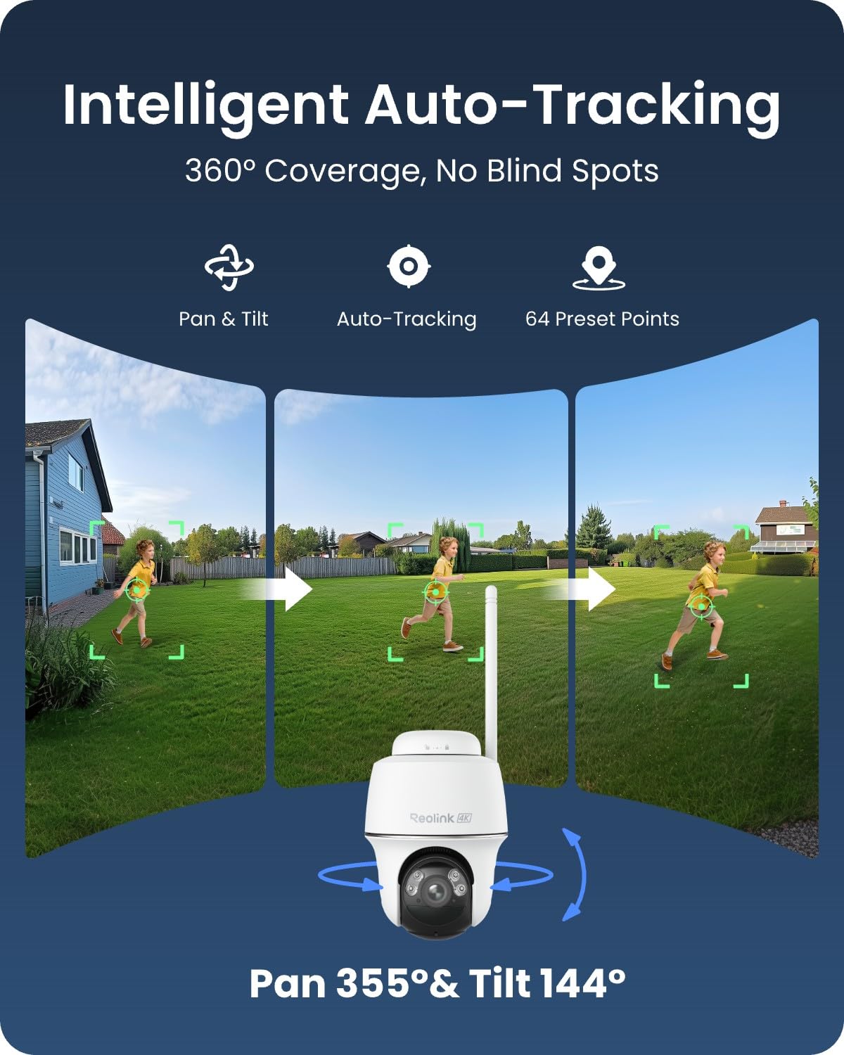 REOLINK 4K Solar Security Camera Outdoor, Encrypted Local Storage Camera System, 360° Pan Tilt, Smart Detection, No Monthly Fee, Home Hub with 4X PT Ultra + Solar Panel