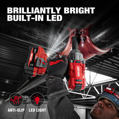 Alloyman Cordless Impact Wrench, 1475Ft-lbs (2000N.m) 1/2 High Torque Brushless Impact Gun, 20V Power Impact Driver, 4000mAh Battery,3 Sockets, Brushless Motor Variable Speeds for Car/Truck RV/Mower