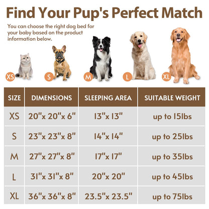 JOLLYVOGUE Calming Dog & Cat Bed for Small Dogs, Anti-Anxiety Donut Cuddler Cozy Soft Round Bed with Anti-Slip Bottom, Fluffy Faux Fur Plush Cushion Beds for Small Medium Dogs (20")