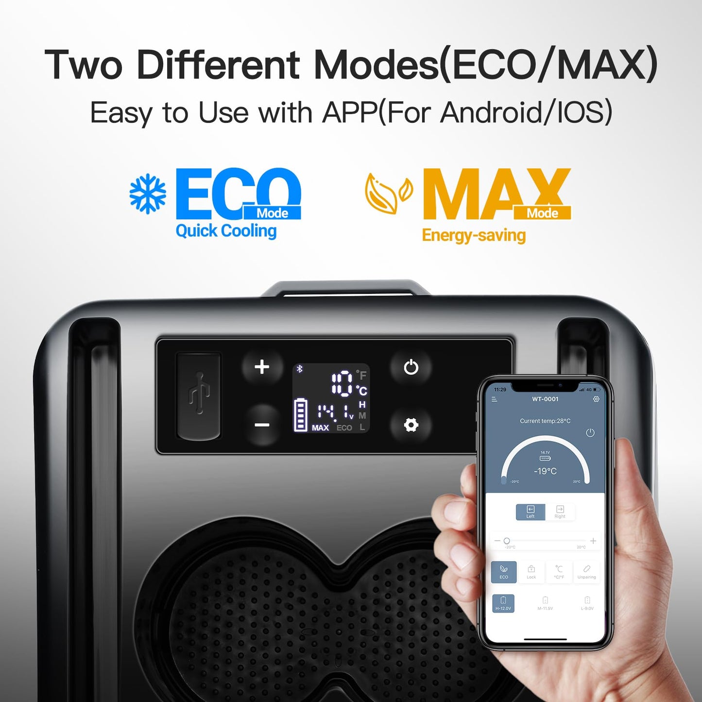 BODEGA 12 Volt Refrigerator, 16 Quart (15L) Car Fridge, Portable Refrigerator (-4℉-68℉), 12/24V DC for Outdoor, Vehicles, Camping, Travel