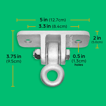 Jungle Gym Kingdom Swing Set Hangers - 2 Heavy Duty Brackets with Locking Snap Hooks for Porch, Patio, Playground - Indoor/Outdoor Hardware & Accessories