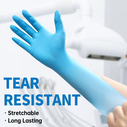 Medguy Powder-Free Nitrile Exam Gloves, 4.5 Mil, 100 Pcs Blue Disposable Latex-Free Food-Safe Medical Cleaning Cooking Gloves (Medium)