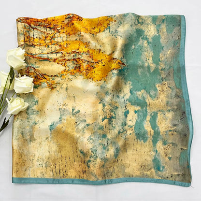 Julunar Silk Like Head Scarf for Women - Satin Large Hair Scarves - 35" Square Silk Hair Wrap for Sleeping with Gift Packed