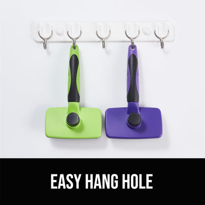 OEFEO Self Cleaning Slicker Brush for Dogs& Cats, Skin Friendly Grooming Brush for Shedding Long&Short Haired Dogs& Cats, Deshedding Pet Supplies Accessories, Green