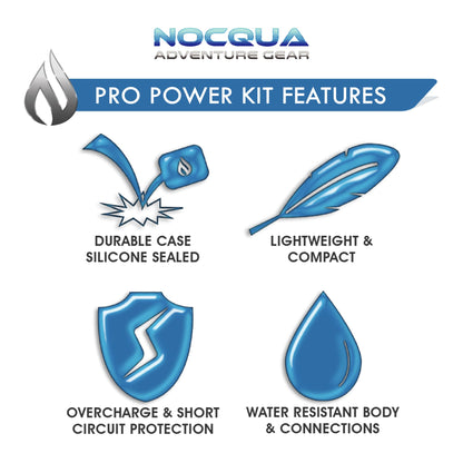 NOCQUA Pro Power Water-Resistant Battery & Charger Kit - Compatible with GPS, Depth & Fish Finders, & Most 12 Volt Electronics