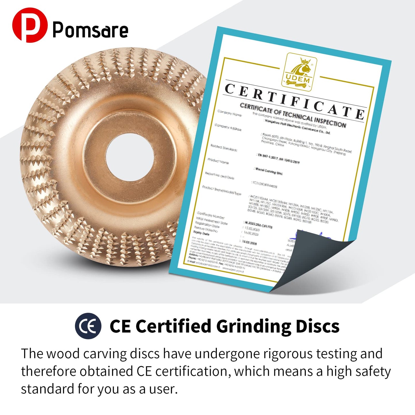 Pomsare 5PCS Angle Grinder Wood Carving Disc Set, 4 and 4 1/2 Angle Grinder Attachments with 5/8 inch Arbor, StumpGrinder Tool Grinding Wheel Shaping Disc for Wood Cutting, Cutting Wheel