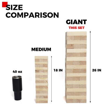 Giant Tower Game Outdoor Games 54 Blocks Stacking Game Includes Carry Bag and Scoreboard