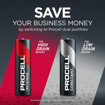 PROCELL Constant AA Long-Lasting Alkaline Batteries (144 Pack) 10-Year Shelf Life, Bulk Value Pack for Consistent Moderate Drain Professional Devices