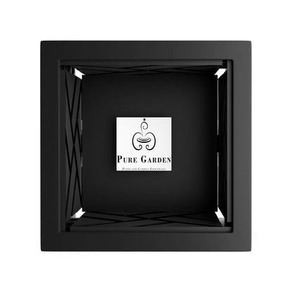 Pure Garden Lattice Design Planter Box – 14.75-Inch-Square Decorative Outdoor Flower or Plant Pot – Front Porch, Patio, and Garden Decor (Black)