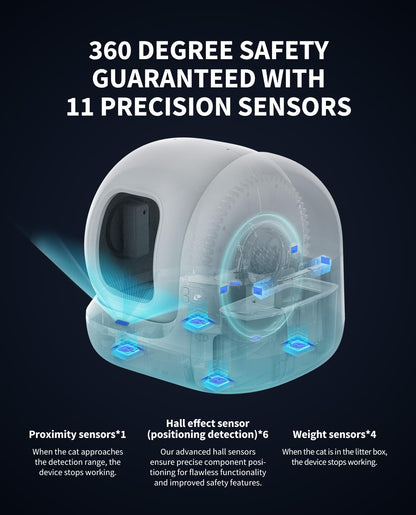 PETKIT PuraMax Self Cleaning Litter Box with N50 Odor Eliminator, xSecure Automatic Scooping, Large Space Cat Box with Waste Bags