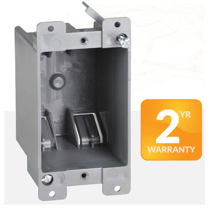 Newhouse Hardware 1-Gang PVC Old Work Electrical Outlet Box (12-Pack) | 14 cu. in. Plastic Junction Box for Switches, GFCI, or Duplex Receptacle Outlet | Old Work Electrical Box for Home Improvement