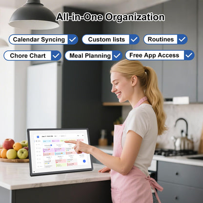 10.1 inch Wall Planner Digital Calendar Chore Chart, Smart Touchscreen Display for Family Schedules, Hearth Display Digital Calendar, Digital Photo Frame, Great for Organizing Your 2025 Calendar