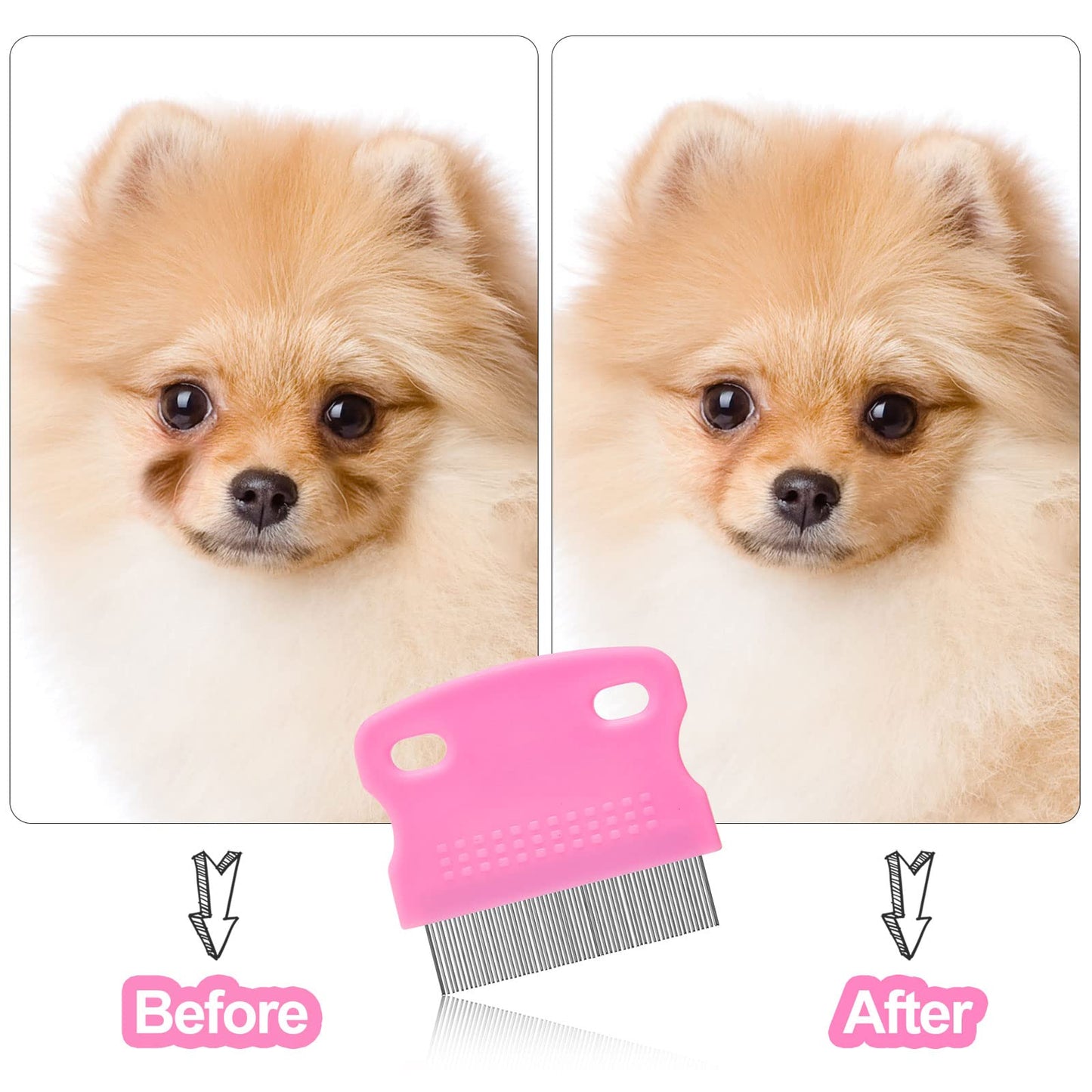 5 Pieces Dog Eye Combs Tear Stain Remover Combs Pet Grooming Comb for Small Dogs Gently Removing Eye Mucus and Crust (Pink, Black)