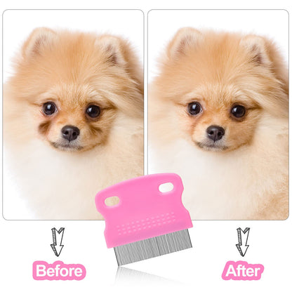5 Pieces Dog Eye Combs Tear Stain Remover Combs Pet Grooming Comb for Small Dogs Gently Removing Eye Mucus and Crust (Pink, Black)