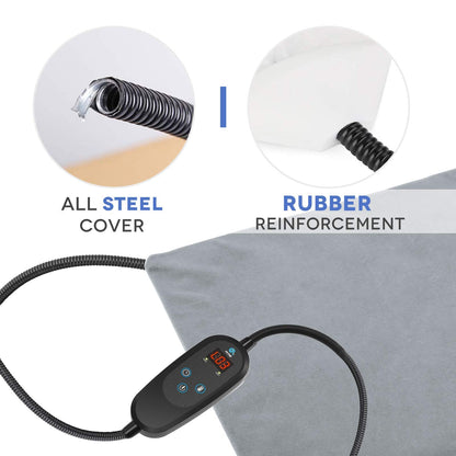 PETNF Pet Heating Pad Temperature Adjustment Anti-bite Puppy Heating with Timer Cat Dog Pad Indoor Waterproof Pet Warming Electric Heated Bed Mat for Small/Medium/Large Dog