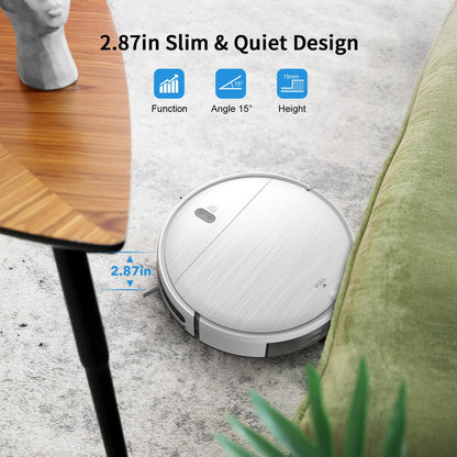 Robot Vacuum and Mop Combo, 2 in 1 Mopping Robot Vacuum Cleaner with Schedule, Wi-Fi/Voice/App, Strong Suction, Easy of Use, Self-Charging Robotic Vacuum, Slim, Ideal for Hard Floor, Pet Hair, Carpet