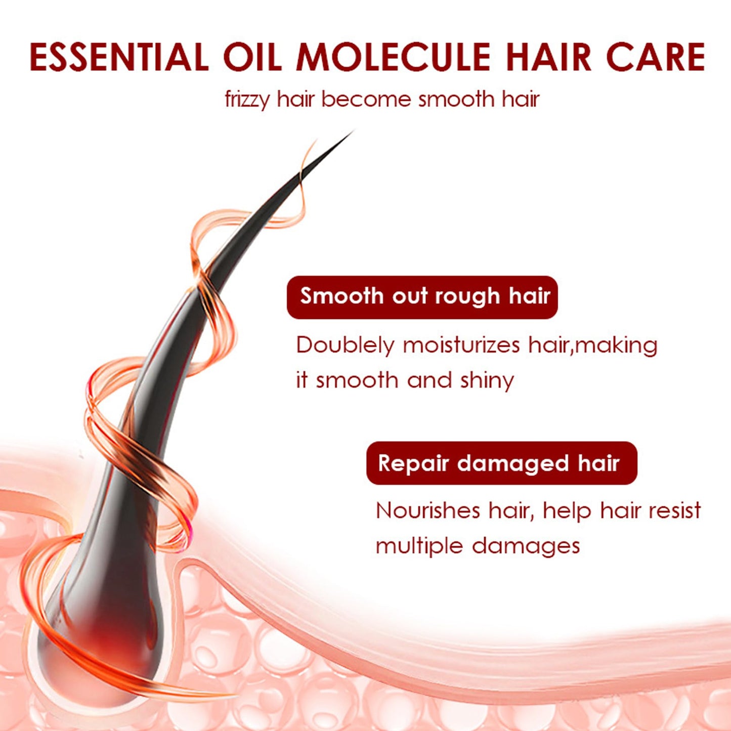 LFuTPm Hair Treatment Serum, 40 Capsules Hair Vitamins A, C, E, B5 - with Argan Macadamia & Avocado Oil for Damaged Hair Repair, Frizz Control, Healthy Hair Treatment for Women & Men