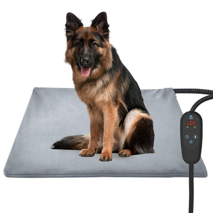 PETNF Pet Heating Pad Temperature Adjustment Anti-bite Puppy Heating with Timer Cat Dog Pad Indoor Waterproof Pet Warming Electric Heated Bed Mat for Small/Medium/Large Dog