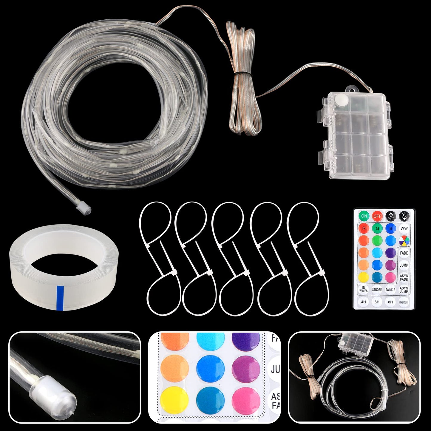 Green Bean LED Basketball Hoop Light Rim and Backboard, Remote Control Basketball Rim Light with 16 Colors 7 Flashing Mode for Playing Basketball in The Dark (Rim and Backboard not Included)