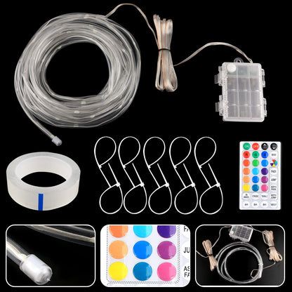 Green Bean LED Basketball Hoop Light Rim and Backboard, Remote Control Basketball Rim Light with 16 Colors 7 Flashing Mode for Playing Basketball in The Dark (Rim and Backboard not Included)