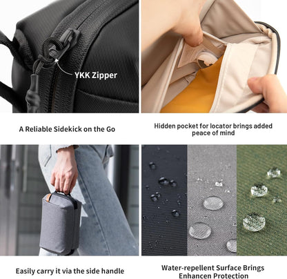 PGYTECH Travel Tech Organizer, Waterproof Tech Pouch, Electronics Accessories Organizer Travel Carrying Case, Organizer Bag for Cables, Cord, Phone Batteries, Charger,Photography SD Card, Black